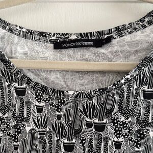 Monoprix Femme Black and White Cactus Dress